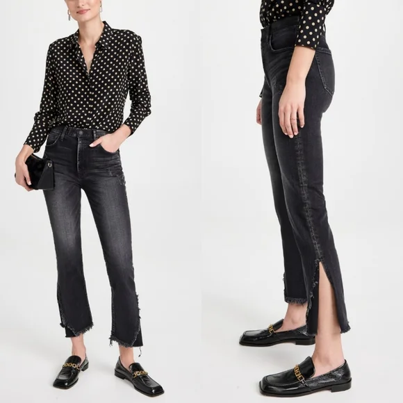 MOUSSY VINTAGE Mv Alhambra Flare-Hi Jeans In Black 25.